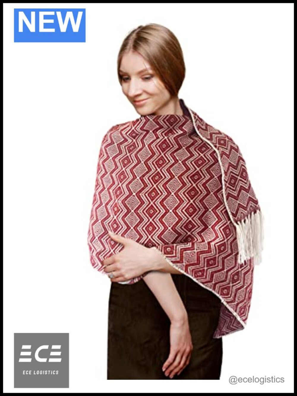 Alpaca Wool Shawl Wrap Handwoven Pashmina Ruana Lightweight Fringe